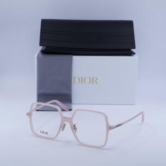 Dior MINI CD O S7F 4000 Square 55mm Eyeglasses - Shiny Pink - Picture 1 of 9